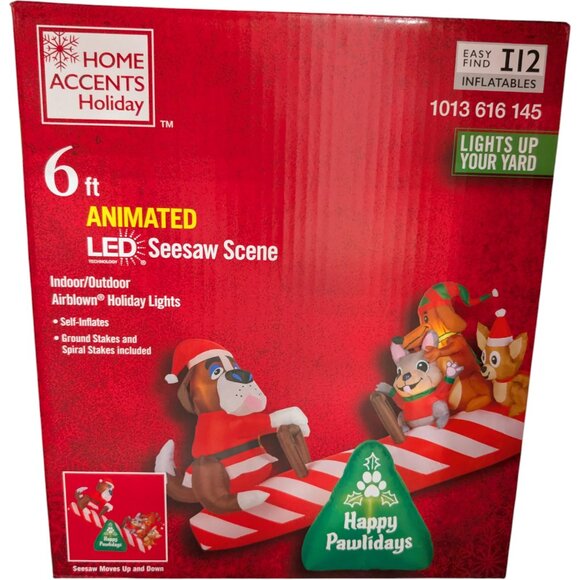 6 ft Animated Dog SEESAW Christmas Inflatable Dachshund Frenchy Chihuahua NEW - Picture 1 of 3